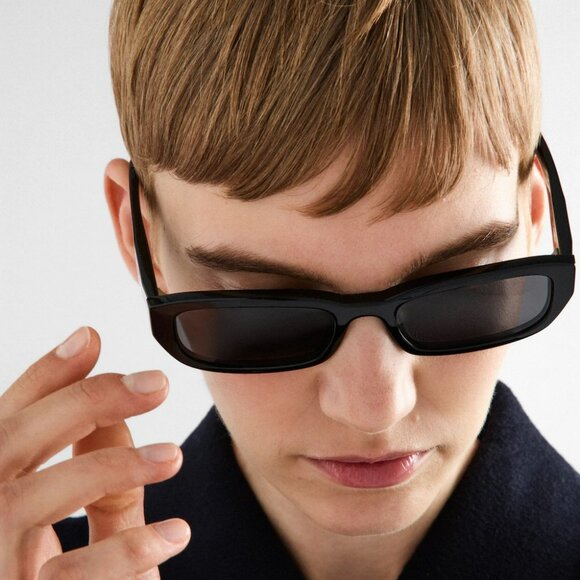 Prada PRB06S Sunglasses – Black Rectangle Frame Grey Lenses | Model 16K08Z - Picture 11 of 12